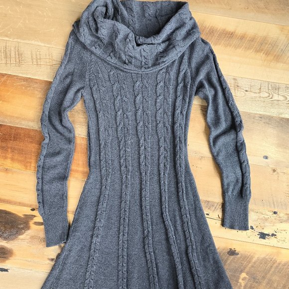 Athleta Gray Cowl Neck Sweater Dress size Medium - Picture 2 of 9